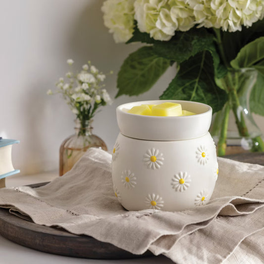 CANDLE WARMERS® Duftlampe mit Heizplatte DAISY creme/gelb