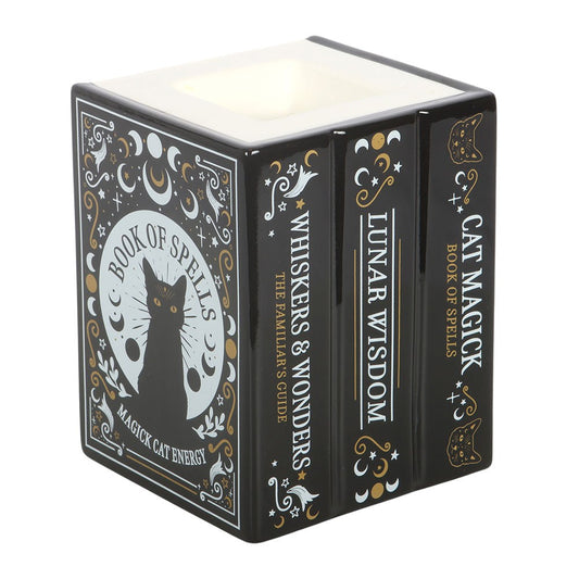 Black Cat Magick Zauberbuch-Stövchen – Seitenansicht
