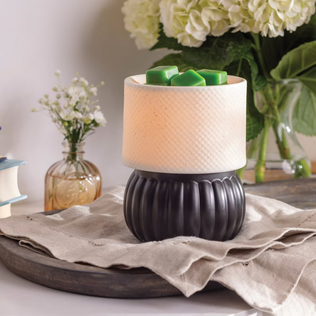 CANDLE WARMERS® Illumination Duftlampe LUXE LAMP elektrisch schwarz/weiß (aus Keramik)