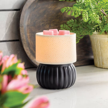 CANDLE WARMERS® Illumination Duftlampe LUXE LAMP elektrisch schwarz/weiß (aus Keramik)