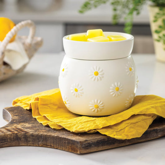 CANDLE WARMERS® Duftlampe mit Heizplatte DAISY creme/gelb
