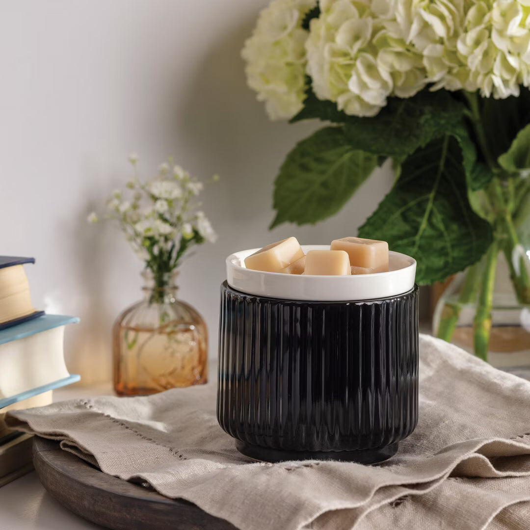 CANDLE WARMERS® Duftlampe mit Heizplatte NOIR schwarz/weiß – Mëltdown Co