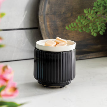 CANDLE WARMERS® Duftlampe mit Heizplatte NOIR schwarz/weiß