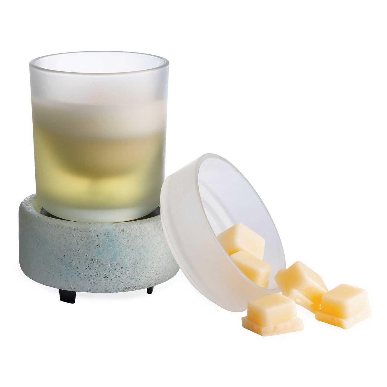 Beach Glass 2-in-1-Duftlampe mit Duftkerze und abgenommener Wachsschale – freigestellt