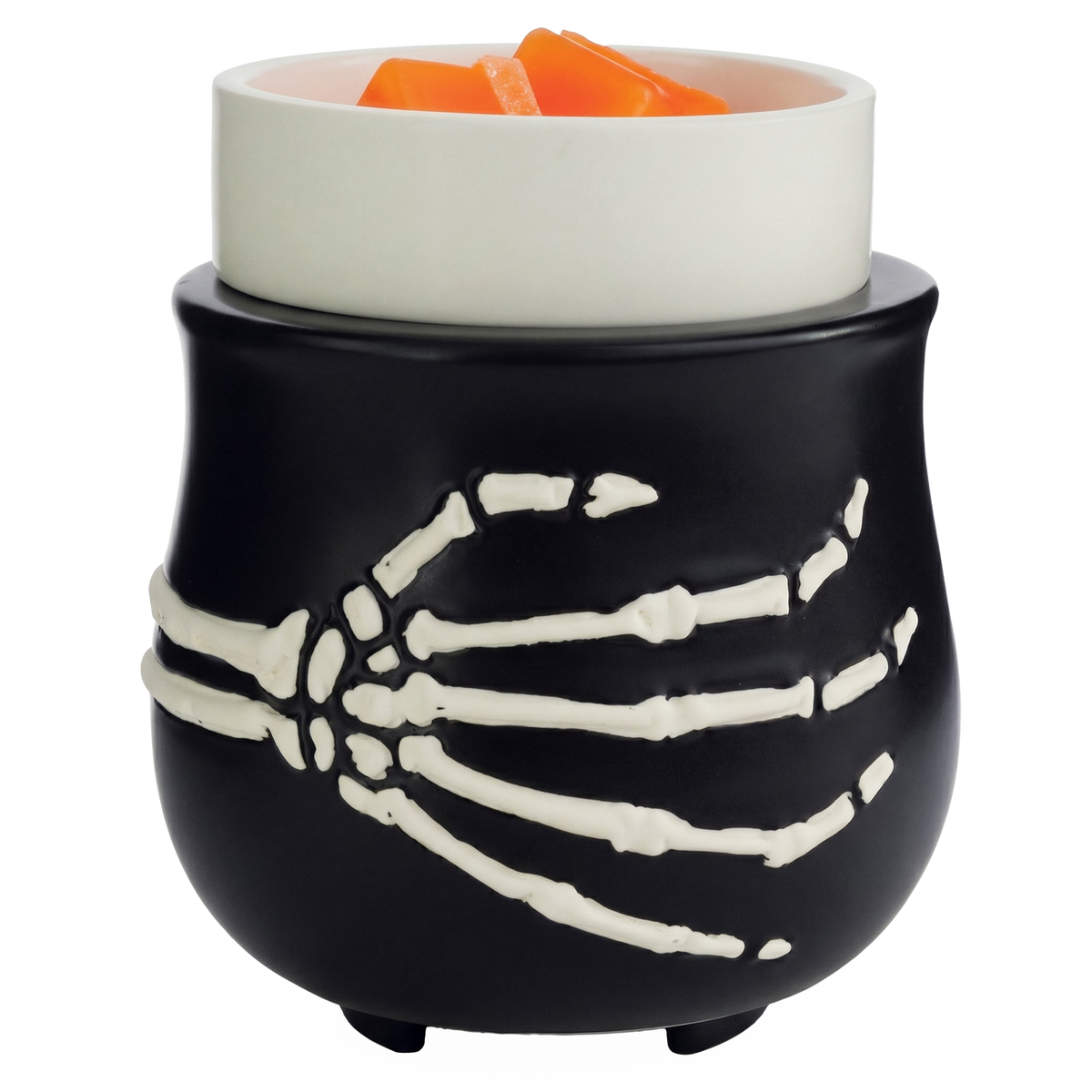 CANDLE WARMERS® Skeleton Hand elektrischer Duftwachs-Wärmer aus schwarzer Keramik
