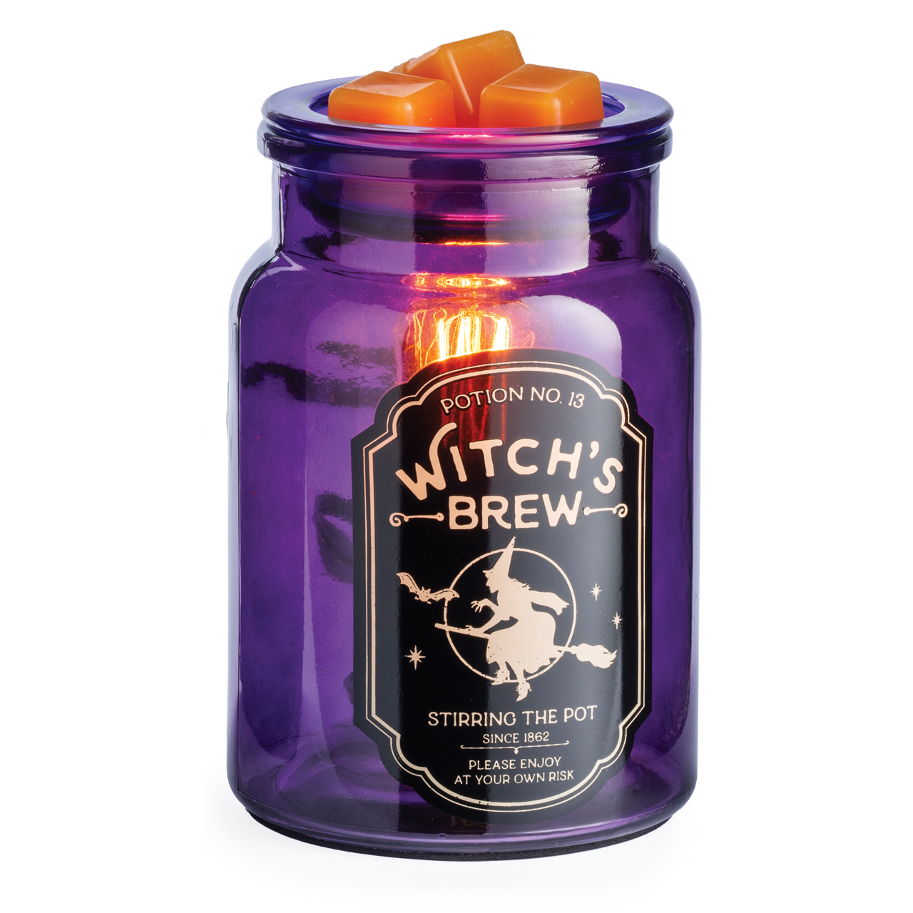 CANDLE WARMERS® Witch’s Brew Illumination Duftlampe aus dunkelviolettem Glas