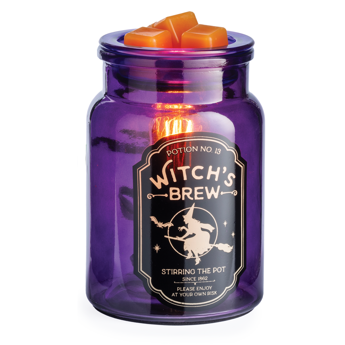 CANDLE WARMERS® Witch’s Brew Illumination Duftlampe aus dunkelviolettem Glas