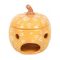 Groovy Floral Pumpkin – Rückseite mit Öffnung für das Teelicht