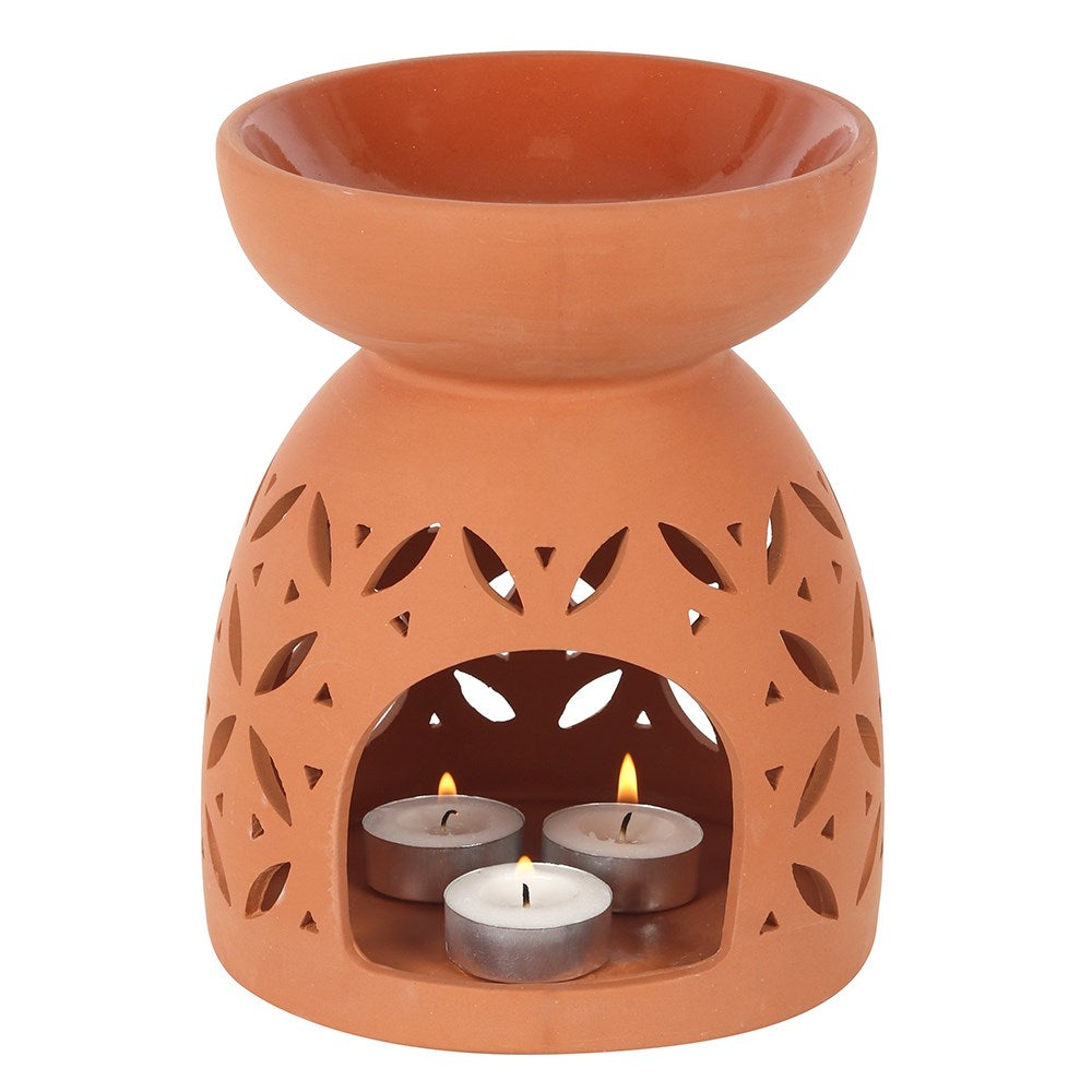 Large Terracotta XL-Stövchen – Seitenansicht