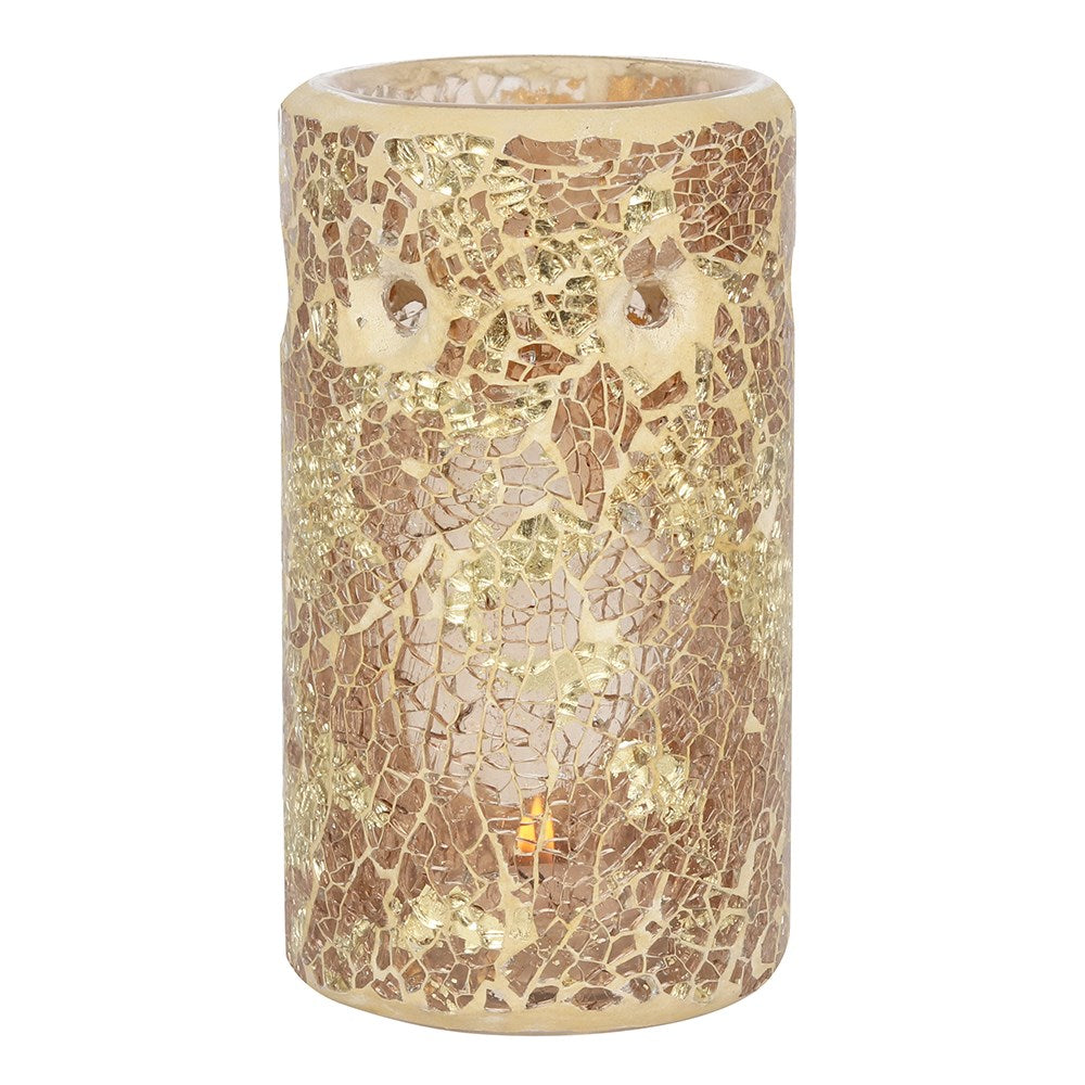 Gold Pillar Crackle Glass Stövchen – Detail